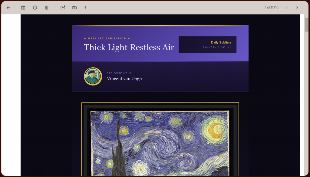 Daily Sublime: Thick Light Restless Air - Vincent van Gogh edition